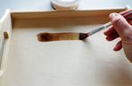 Taca decoupage w stylu vintage z efektem postarzenia