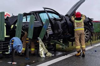 Koszmarny wypadek na A1 między Nowymi Marzami i Grudziądzem. Dwie osoby ranne! [ZDJĘCIA]