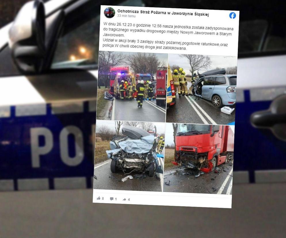 Tragedia pod Świdnicą. Kierowca samochodu osobowego zginął w wypadku