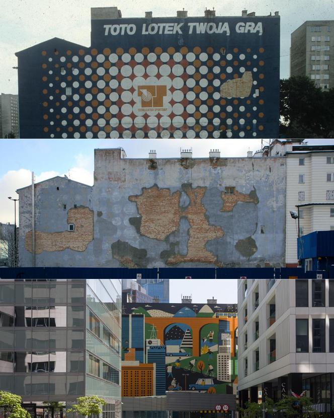 Na kamienicy przy rondzie ONZ w okresie PRL widniały reklamy. Były świetnie widocznie od strony Alei Jana Pawła II. W 2016 r. powstał tu mural ilustratora Dawida Ryskiego. Przez zwartość nowej zabudowy pracę tę trudno jednak oglądać w pełnej krasie.