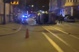  Łódź. Wypadek strażników miejskich. Staranował ich nietrzeźwy 30-latek [ZDJĘCIA]