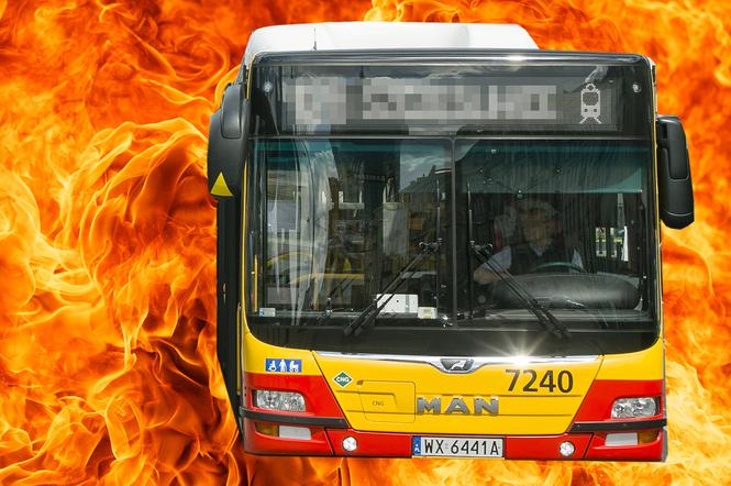 Autobus miejski, pożar