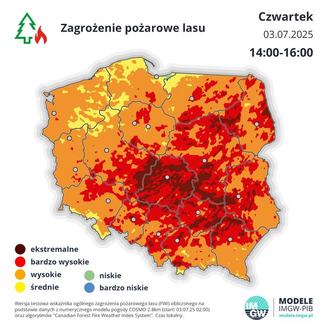 Zagrożenie pożarowe w lasach