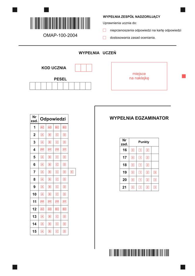 Egzamin ósmoklasisty 2020 - arkusz egzaminacyjny z matematyki