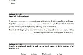 Matura 2016 - historia sztuki arkusze