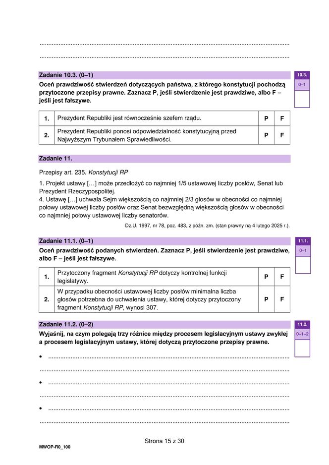 Matura 2025: WOS poziom rozszerzony 13.05.2025. ARKUSZE CKE [Formuła 2023]	