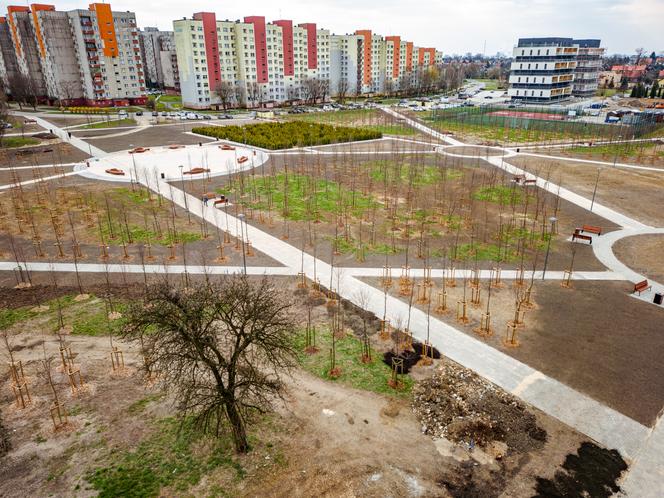 Park przy pl. Papieskim w Sosnowcu prawie gotowy. Trwają ostatnie prace