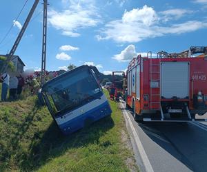 Powiat kraśnicki. Autobus wpadł do rowu