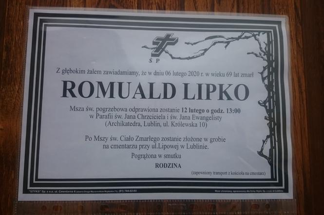 Ostatnie pożegnanie Romualda Lipki