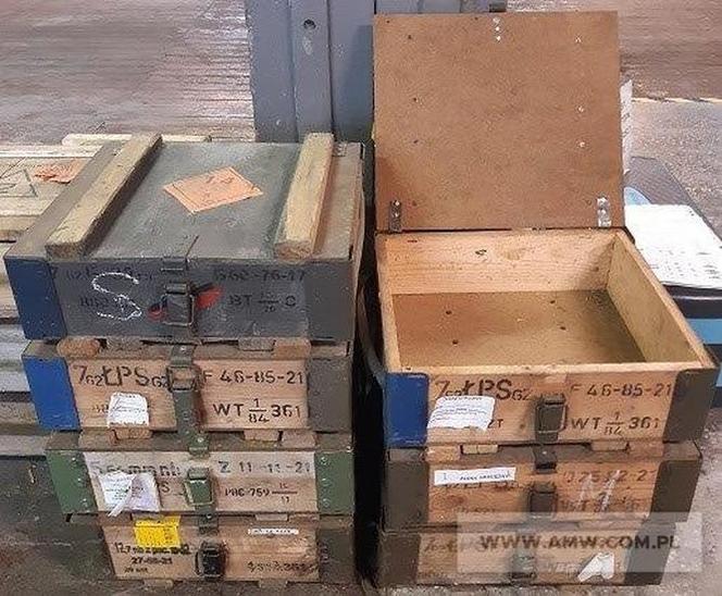  Skrzynie drewniane do amunicji strzeleckiej – pakiet w ilości 1.650 szt. 