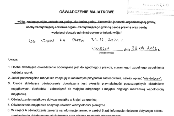 Oświadczenia majątkowe prezydenta Szczecina i jego zastępców