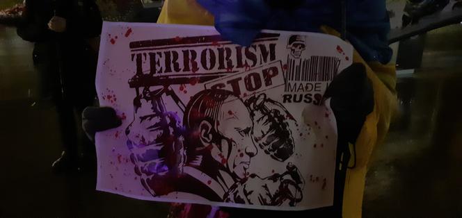 „Rosja to państwo terrorystyczne”. Manifestacja Ukraińców w Lublinie