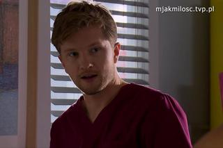 M jak miłość, odcinek 1701. pacjentka Klaudia (Angelika Smyrgała), Łukasz (Jakub Józefowicz)	