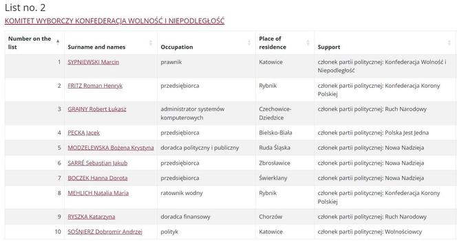Wybory Europejskie 2024: Listy wyborcze Okręg 11 Śląsk