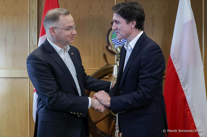 Prezydent RP Andrzej Duda i premier Kanady Justin Trudeau. Spotkanie z Premierem Kanady w bazie marynarki wojennej Canadian Forces Base Esquimalt