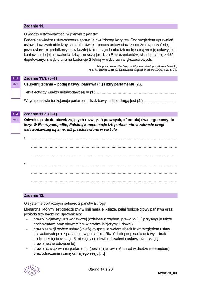 WOS 2024 - matura, arkusze CKE (formuła 2023)