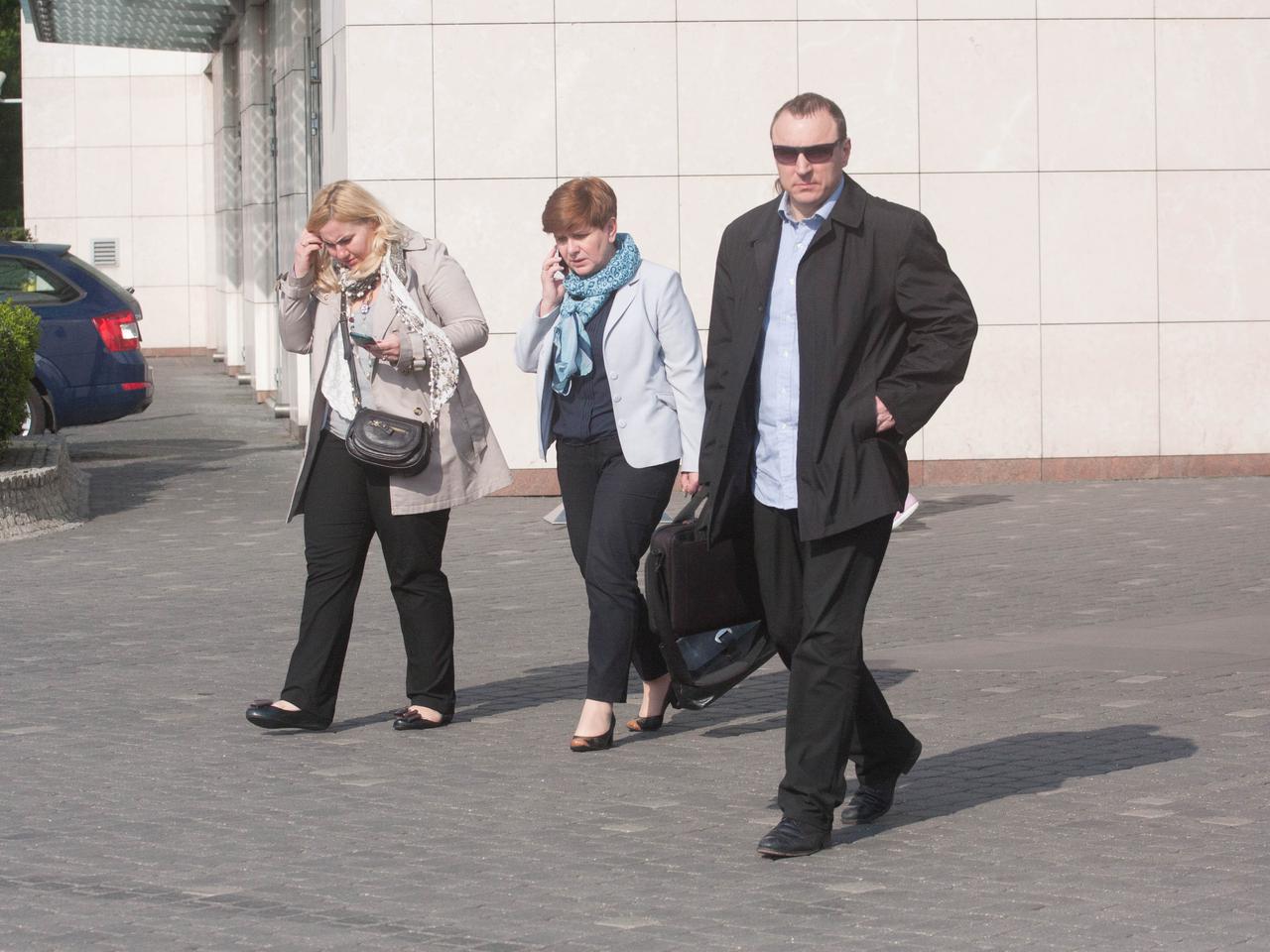 Jacek Kurski pod siedzibą TVN