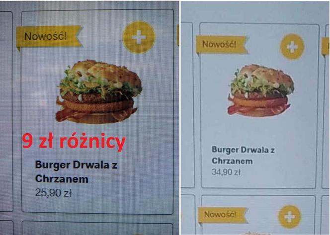 Cena burgera drwala w punkcie McDonald's vs. na lotnisku