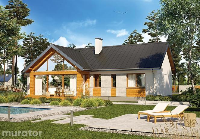 Nowoczesny dom parterowy do 100 m². Projekt Efektowny z katalogu Muratora