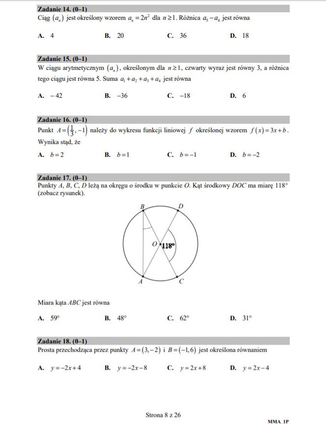 Matura 2020 - matematyka: ZADANIA, ARKUSZE CKE