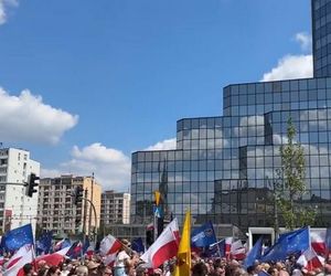 Rozenek w podartych spodniach na marszu