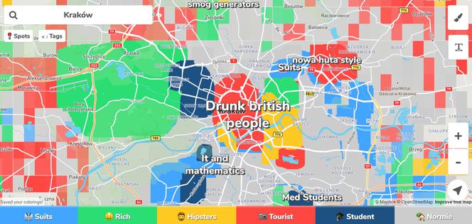 Gdzie w Krakowie można spotkać hipsterów, a gdzie studentów? Wyjątkowa mapa miasta
