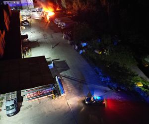 Pożar ciężarówek w Mysłowicach