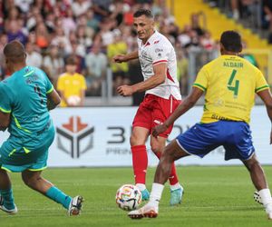 Ronaldinho na Stadionie Śląskim w meczu gwiazd Polska - Brazylia