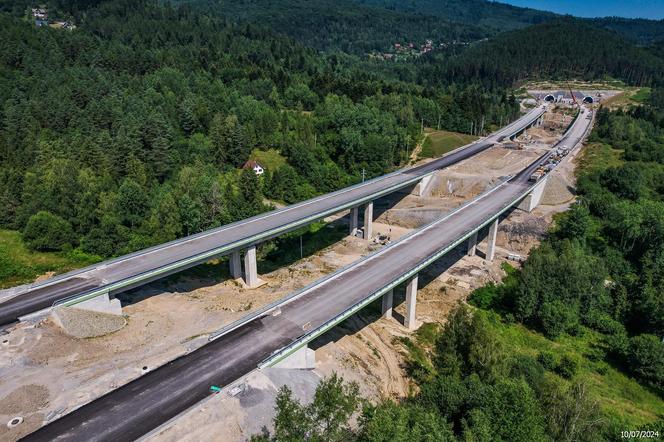 Obejście Węgierskiej Górki - postęp prac w lipcu 2024