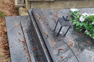 Skradziony nagrobek z cmentarza w Dysie