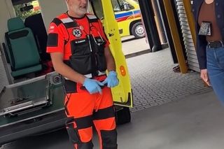 Na sygnale nowy sezon. Wiktor (Wojciech Kuliński), inspektor Urszula Krzaklewska (Małgorzata Tuszyńska) na planie