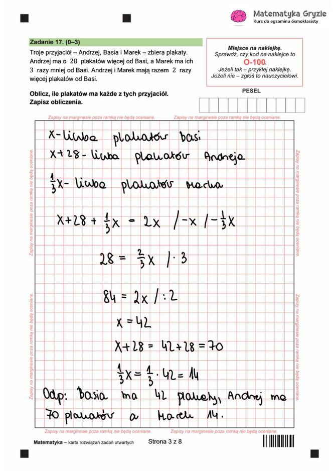 Egzamin ósmoklasisty 2025 - matematyka