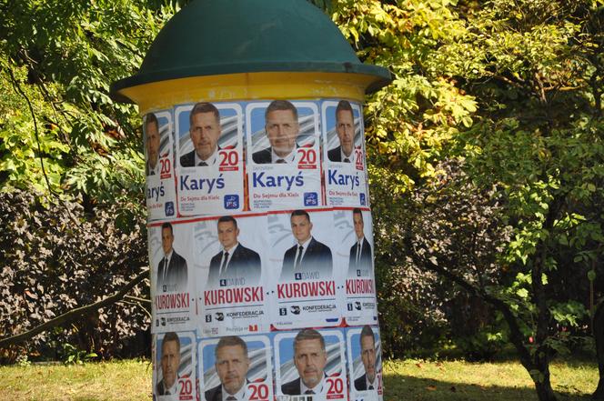 Kampania wyborcza w Kielcach. W śródmieściu najwięcej plakatów kandydatów do Sejmu i Senatu