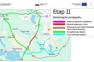 Zamknięcie wylotu z Olsztyna na Warszawę. Dobra wiadomość dla kierowców. Utrudnienia krócej niż planowano