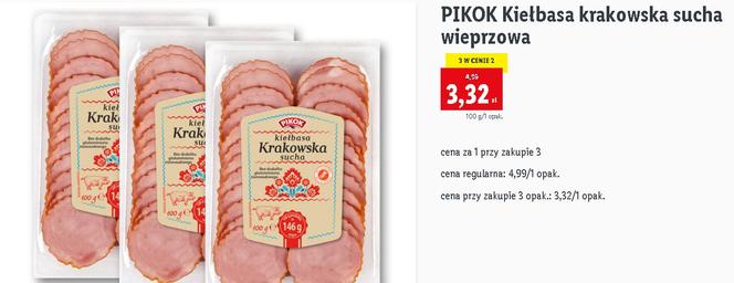Krakowska sucha wieprzowa Pikok w cenie 3,32 zł/100 g