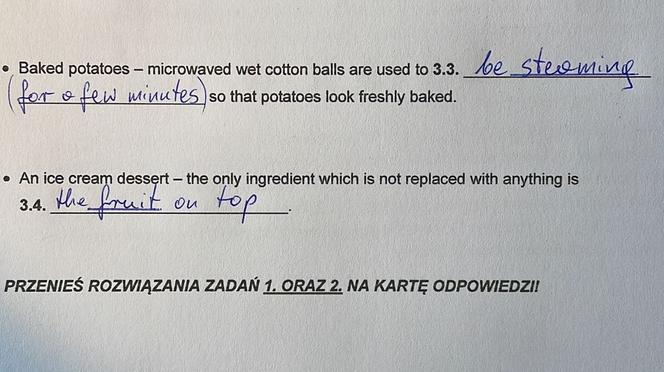 Podane odpowiedzi są sugerowane. Więcej wariantów odpowiedzi może być poprawnych w tym zadaniu. Podajemy przykładowe z nich.