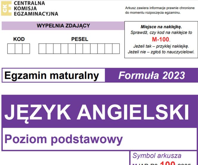 Matura angielski 2024 - ARKUSZ CKE, ODPOWIEDZI, ZADANIA, DO POBRANIA [2023 i 2015]