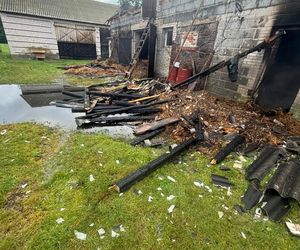 Pożar budynku gospodarczego, Rudzienko, gmina Dobre, powiat Miński
