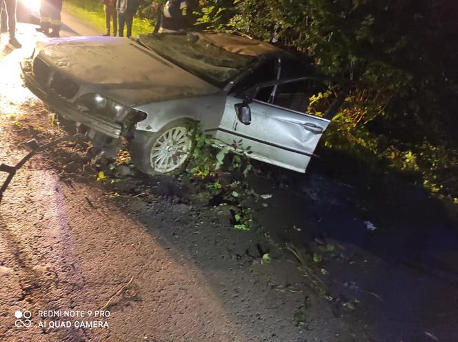 Podkarpackie. BMW wypadło z drogi [ZDJĘCIA]