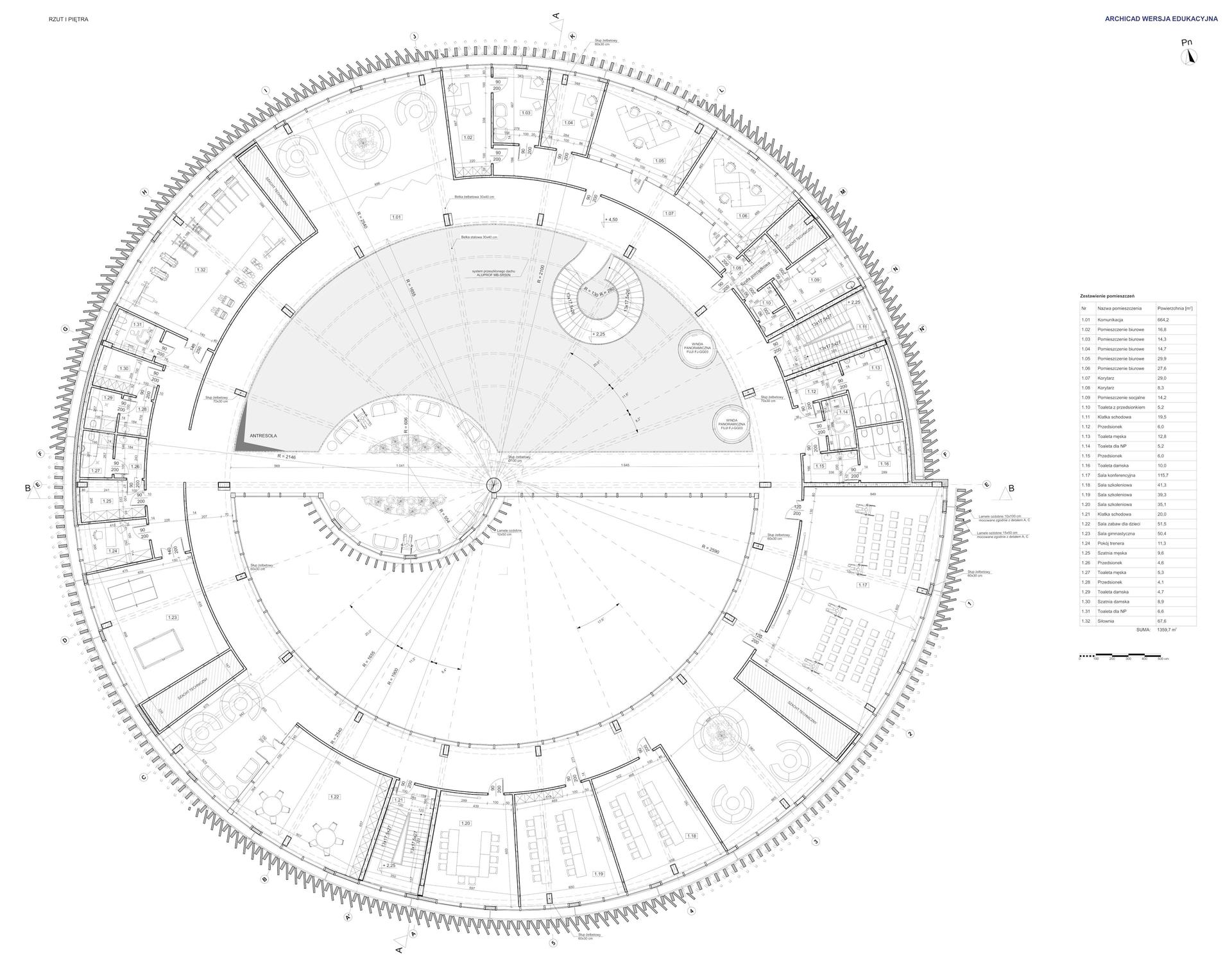 Projekt koncepcyjny architektoniczny Regionalnego Centrum Spotkań Diabetyków  w Bydgoszczy