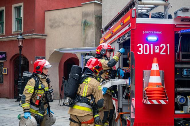 Akcja strażaków w centrum Poznania