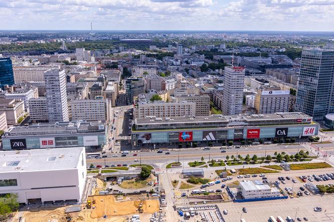 Przyszły plac Centralny i tunel pod ul. Złotą w 2024 r.