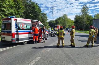 Wypadek w Dąbrowie Górniczej. Ciężarówka zderzyła się z motocyklem. Lądował śmigłowiec LPR