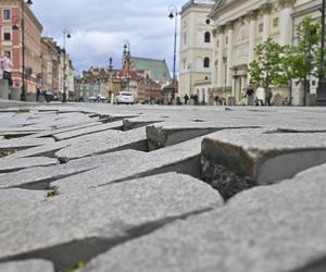 Nawierzchnia na Krakowskim Przedmieściu przed remontem