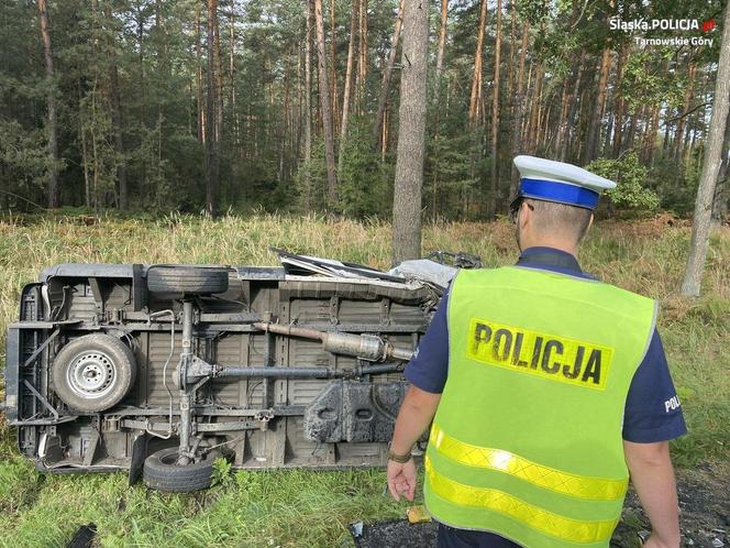 Wypadek na DW908 w powiecie tarnogórskim. Śmigłowiec zabrał 19-latkę do szpitala w Sosnowcu