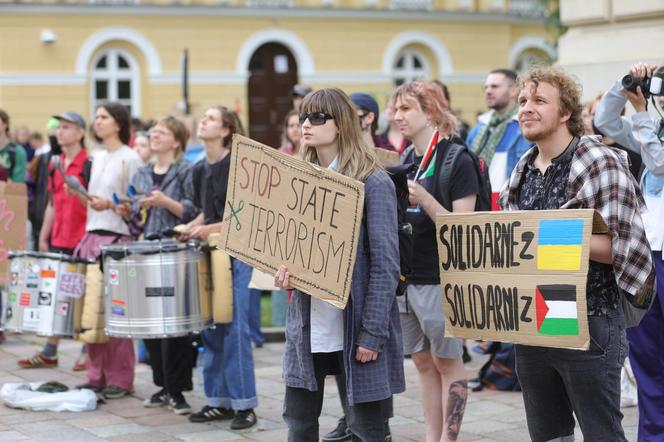 Protest studentów Uniwersytetu Warszawskiego w obronie Palestyny