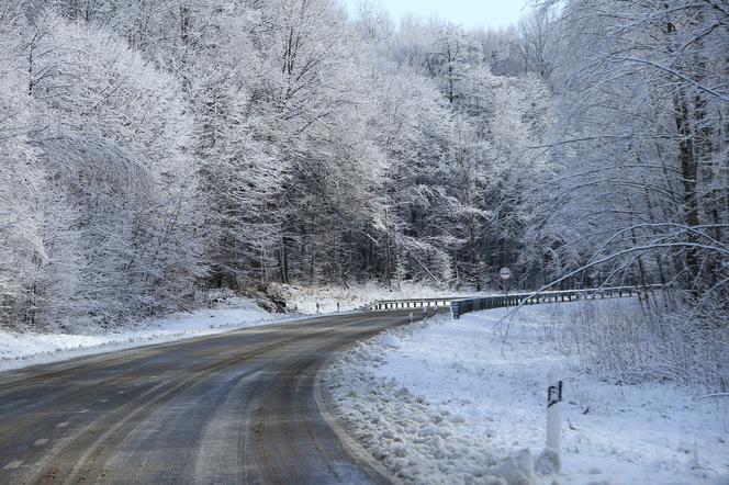Zima, pogoda, śnieg, droga, ulica