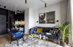 Salon z kuchnią w kawalerce