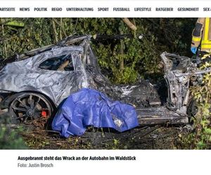 Ojciec i syn spłonęli żywcem w porsche