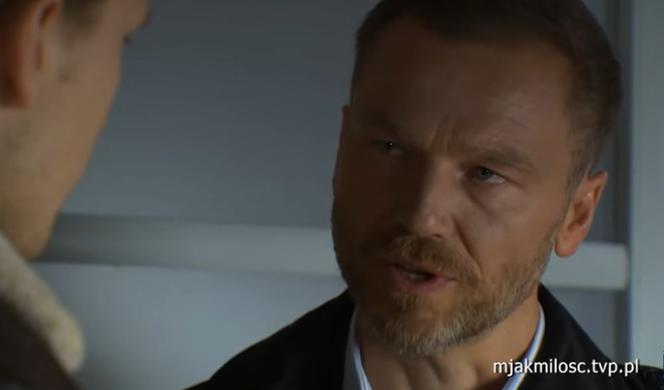 M jak miłość odc. 1447. Łukasz (Jakub Józefowicz), Andrzej Budzyński (Krystian Wieczorek)